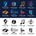 Set of Collection of music logos and emblems. Design elements made in vector