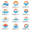 Set of sun solar energy logo icon vector template Royalty Free Stock Photo