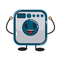 cute washing machine mascot with dollar currency