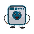 cute washing machine mascot