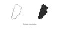 Simple vector illustration of map Qabala, Azerbaijan. Royalty Free Stock Photo