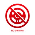 No driving sign isolated on white background Royalty Free Stock Photo
