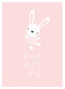 Print. Vector poster with a rabbit \