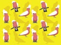 Animal Australian Galah Parrot Cockatoo Cute Cartoon Background Wallpaper-01