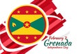 February 7, Grenada Independence Day Vector Illustration. Royalty Free Stock Photo