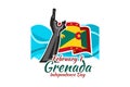February 7, Grenada Independence Day Vector Illustration. Royalty Free Stock Photo