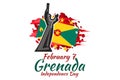 February 7, Grenada Independence Day Vector Illustration. Royalty Free Stock Photo