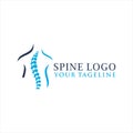 Spine logo design, Medical Chiropractic Logo In White Isolated Background