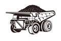 Mining dump truck vector illustration