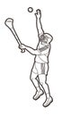 Irish Hurley sport. Hurling sport player action cartoon graphic vector. Royalty Free Stock Photo