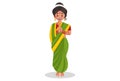 Vector graphic illustration of Indian Marathi Woman