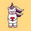 unicorn mascot design with love