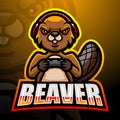 Beaver mascot esport logo design Royalty Free Stock Photo