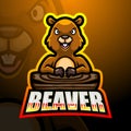 Beaver mascot esport logo design