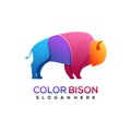 Logo Bison gradient colorful style