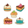 Simple cupcake and dessert vector illustration