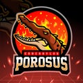 Crocodylus porosus mascot. esport logo design