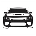 American muscle car dodge charger vector illustration black and white