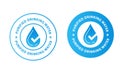 Purified drinking water vector, product label icon with water drop