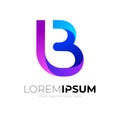 B logo and 3d colorful icon template  Letter B logos Royalty Free Stock Photo