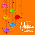 Traditional Indian Festival Celebrate Makar Sankranti with Colorful Kites.