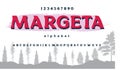 Margeta font. Elegant alphabet letters font and number. Royalty Free Stock Photo