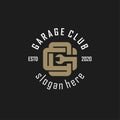 Letter G and C logo, Garage club badge, label. Car repair logo