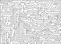 Vector circuit board line pattern. Printed electronic scheme. Hi-tech electronic monochrome background Royalty Free Stock Photo