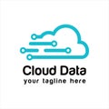 Creative Cloud Data Concept Logo Design. Royalty Free Stock Photo