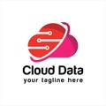 Creative Cloud Data Concept Logo Design. Royalty Free Stock Photo