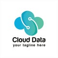 Creative Cloud Data Concept Logo Design. Royalty Free Stock Photo