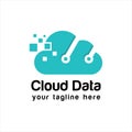 Creative Cloud Data Concept Logo Design. Royalty Free Stock Photo