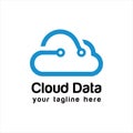 Creative Cloud Data Concept Logo Design. Royalty Free Stock Photo