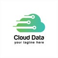 Creative Cloud Data Concept Logo Design. Royalty Free Stock Photo
