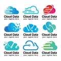 Set of Creative Cloud Data Concept Logo Design. Royalty Free Stock Photo