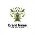 Human Tree Logo Templates and Vector, Abstract eco human tree logo design vector template Royalty Free Stock Photo