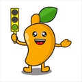 cute mango fruit with green traffic lights