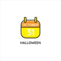 calendar icon October 31st Halloween day Royalty Free Stock Photo