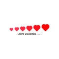 Love loading collection. Red heart. Funny happy valentines day element.Web design app download timer. Flat trendy object. Vector i Royalty Free Stock Photo