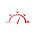 Love meter of Valentine`s day. Love heart indicator icon. Vector illustration.EPS 10 Royalty Free Stock Photo