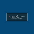 MH Handwritten Signature Logo - Vector Template