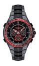 Realistic red black steel watch clock chronograph design fashion for men luxury elegance on white background vector