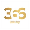 366 golden days lettertype illustration vector logo design