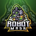 Robot mask esport logo mascot design
