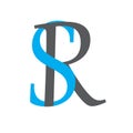 Initial Letter Unique SR Logo vector design