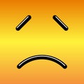 Sad face yellow cartoon character. Emoji smile icon vector symbol. Social media concept.