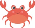 Cute illustration smiling crab illustration for childrens books magazines banners stickers