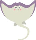 Stingray Cramp fish icon Cute cartoon character Baby educational card Smiling sea ocean wild animal