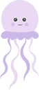 Vector illustration of cartoon funny jellyfish isolated on white background Cute animal sea animal character used for magazine boo Royalty Free Stock Photo