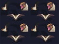 Animal Hoary Bat Cartoon Vector Illustration Seamless Background-01